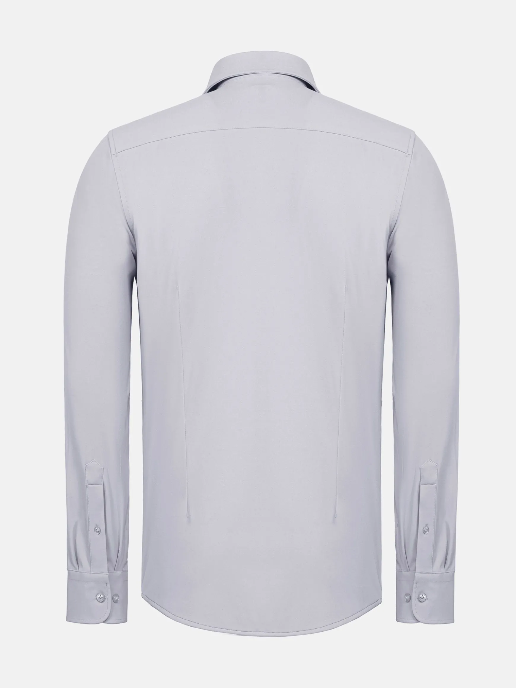 WAM DENIM Overhemd Lange Mouwen*Stefano Light Grey Non Iron Business Overhemd