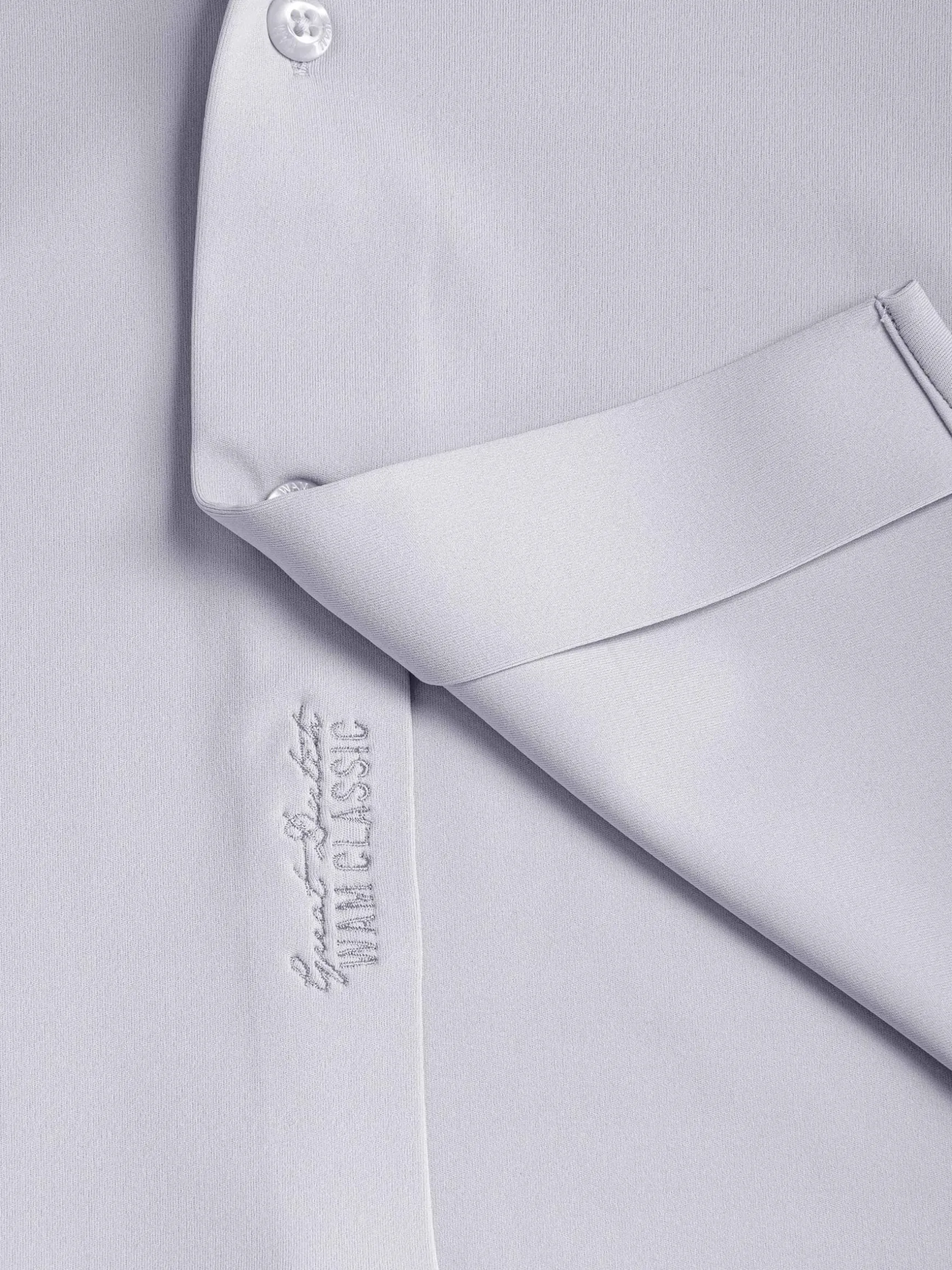 WAM DENIM Overhemd Lange Mouwen*Stefano Light Grey Non Iron Business Overhemd