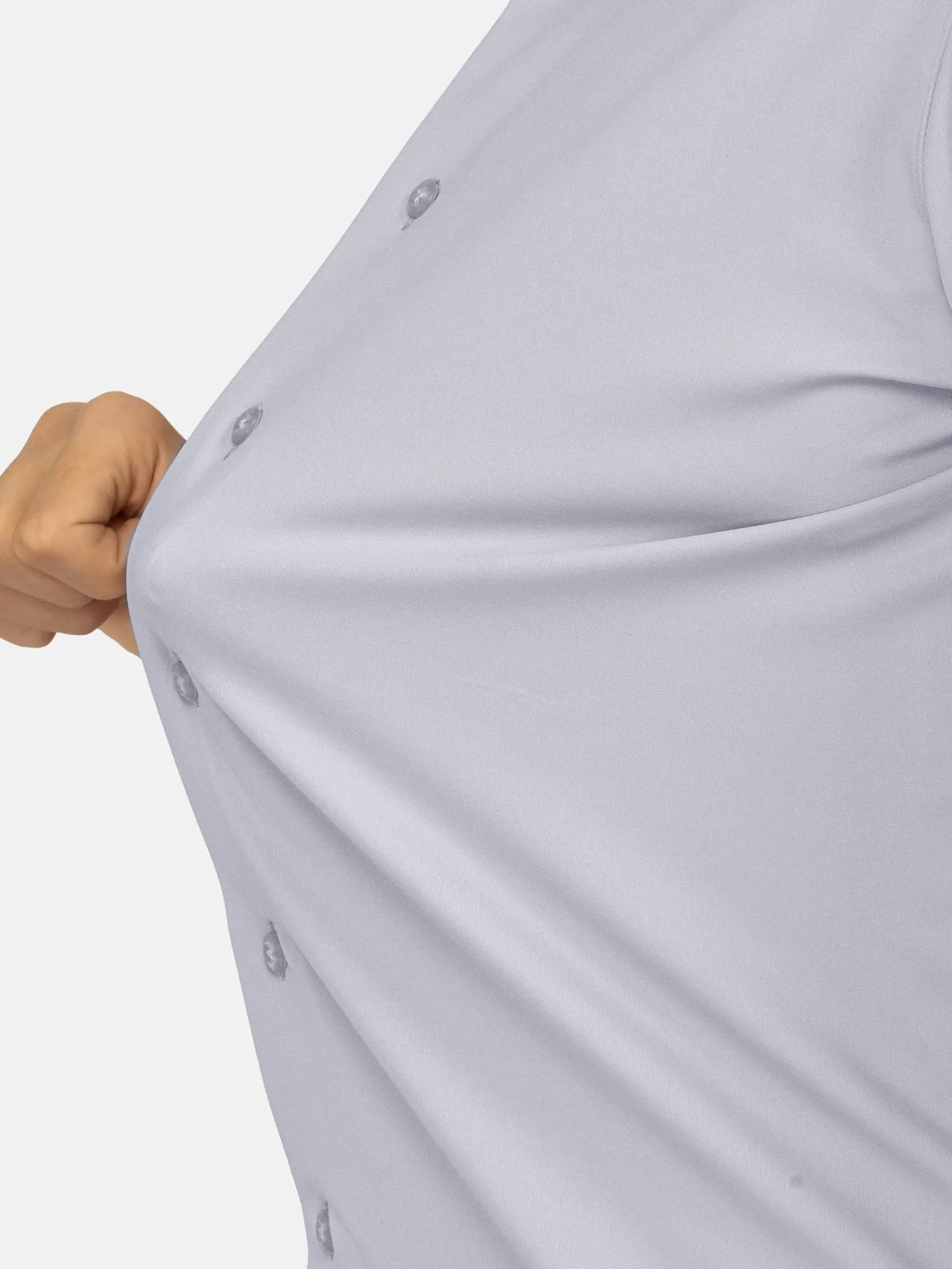 WAM DENIM Overhemd Lange Mouwen*Stefano Light Grey Non Iron Business Overhemd