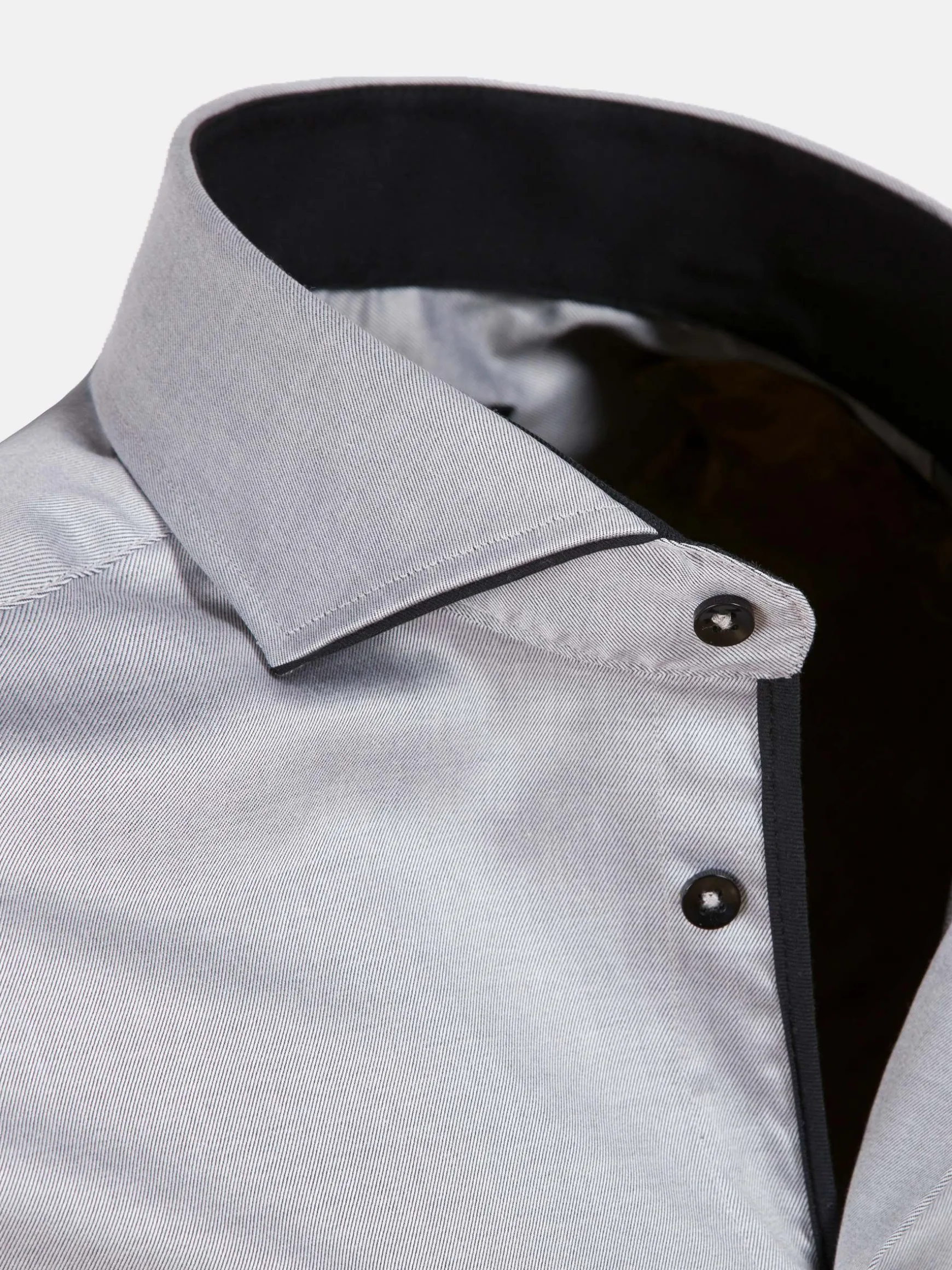 WAM DENIM Overhemd Lange Mouwen*Terrassa Solid Grey Overhemd Lange Mouw