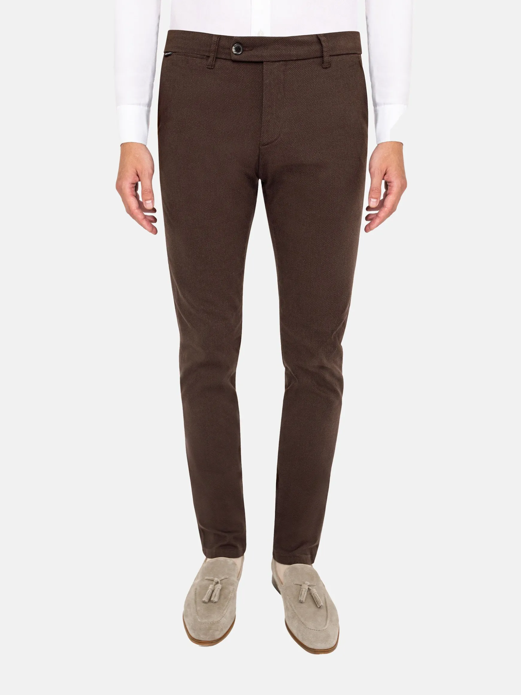 WAM DENIM Chino's*Thor Mini Pattern Check Brown Chino