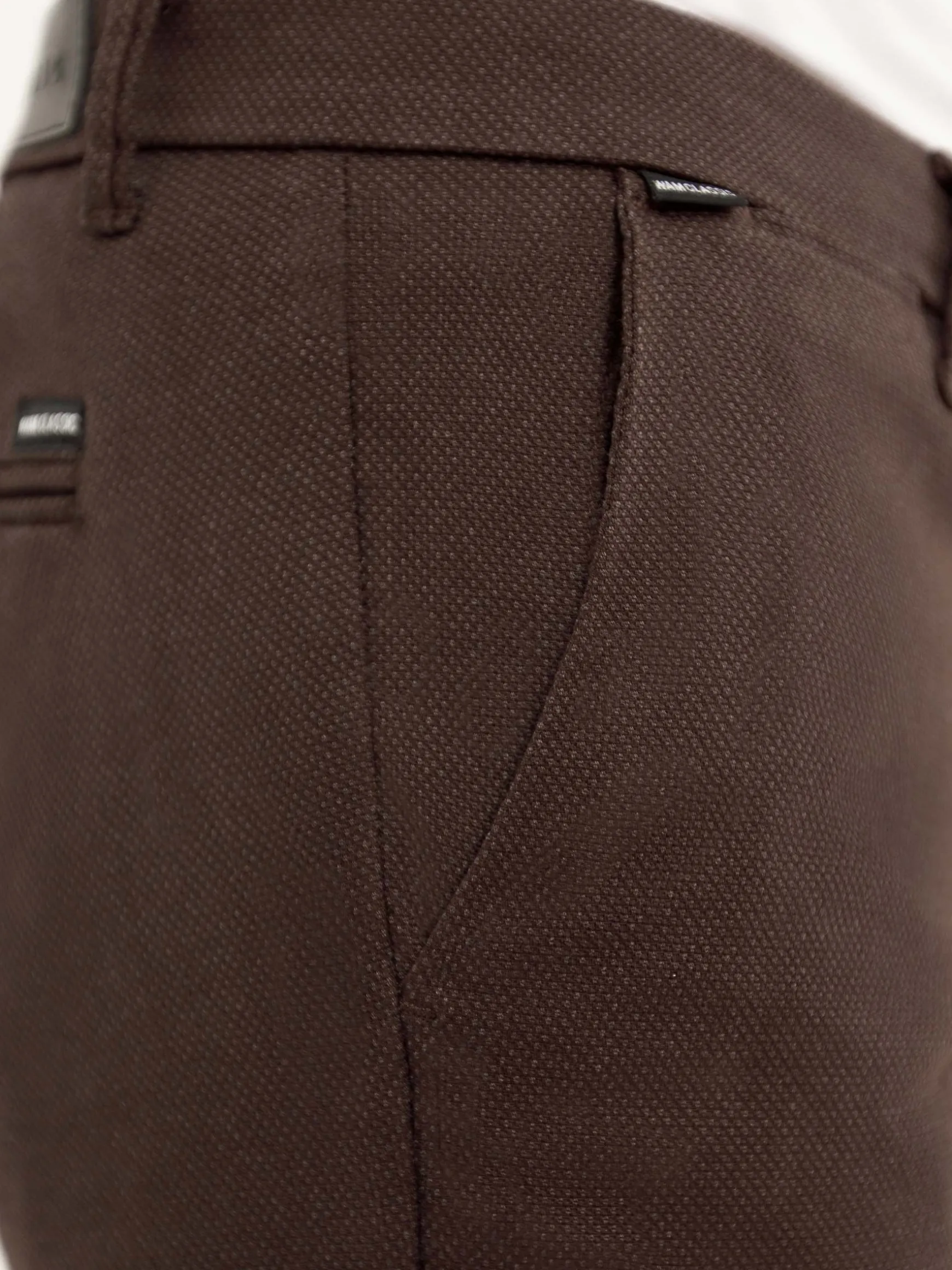 WAM DENIM Chino's*Thor Mini Pattern Check Brown Chino