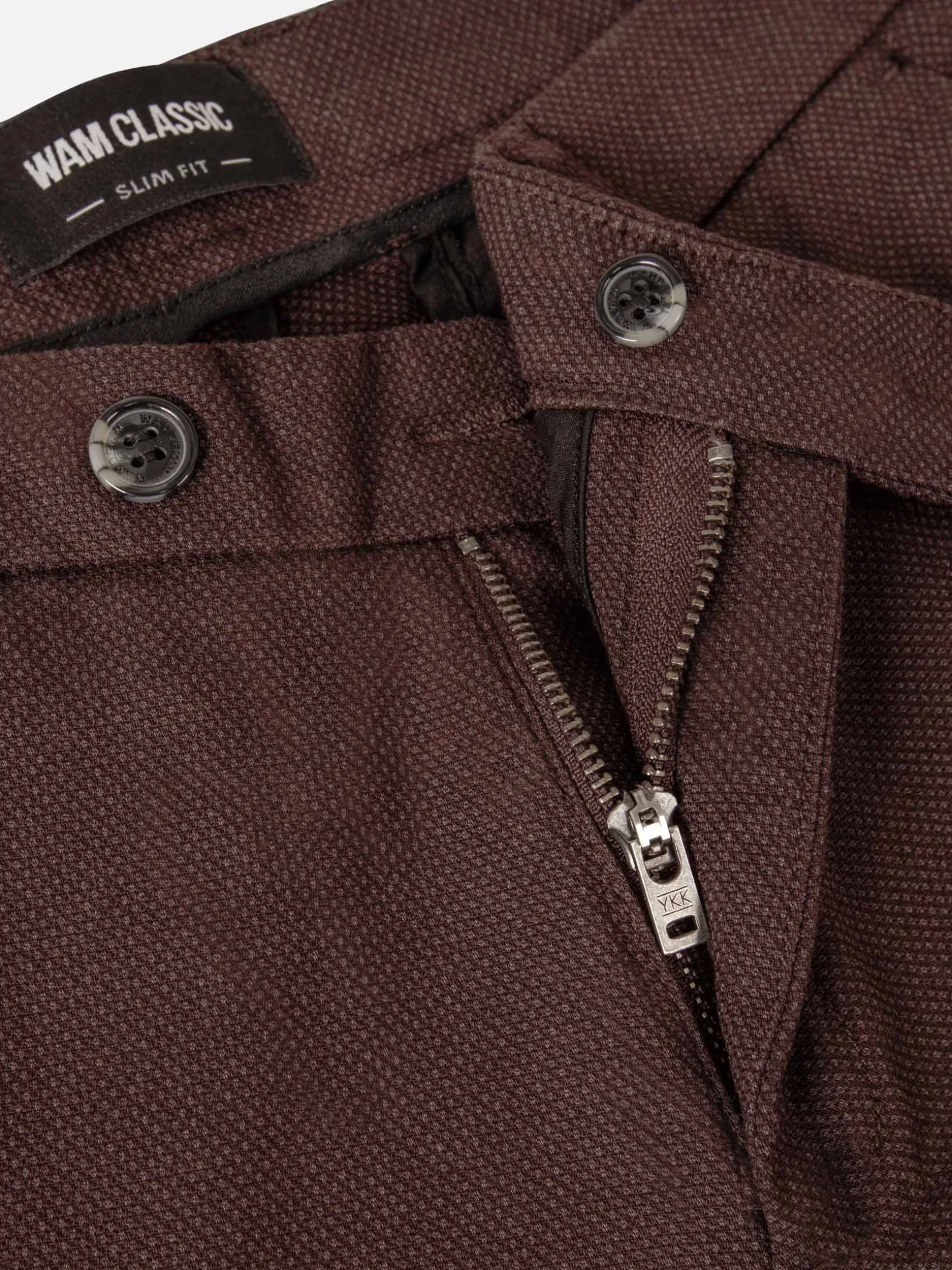 WAM DENIM Chino's*Thor Mini Pattern Check Brown Chino