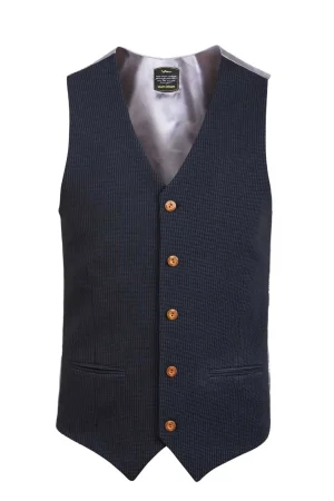 WAM DENIM Pakken & Maatwerk*Trieste Light Indigo Plaid Vest