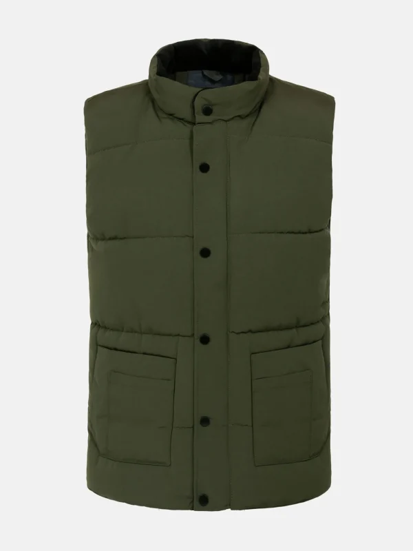 WAM DENIM Bodywarmer*Velvet Crew Neck Green Bodywarmer