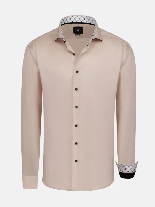 WAM DENIM Overhemd Lange Mouwen*Vercelli Solid Light Pink Overhemd Longe Mouw