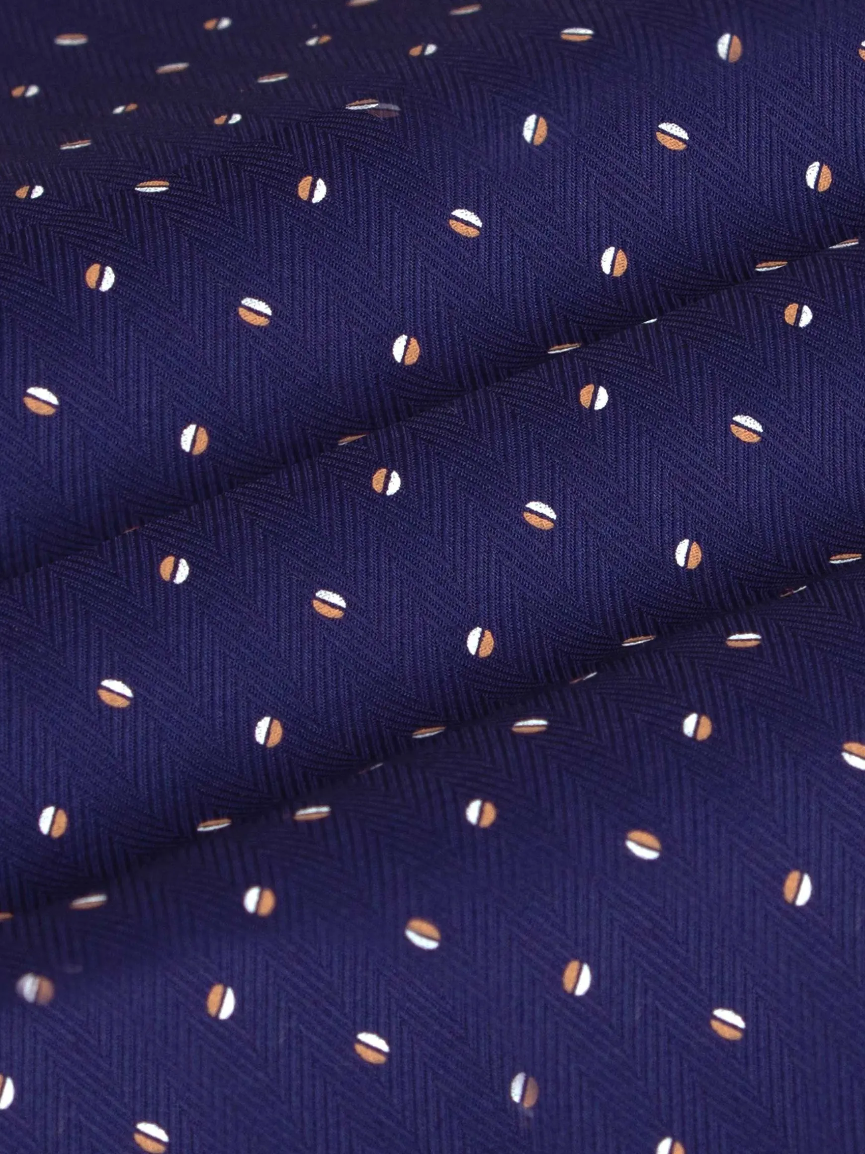 WAM DENIM Overhemd Lange Mouwen*Verdantia Coffee Bean Pattern Navy Overhemd Lange Mouw